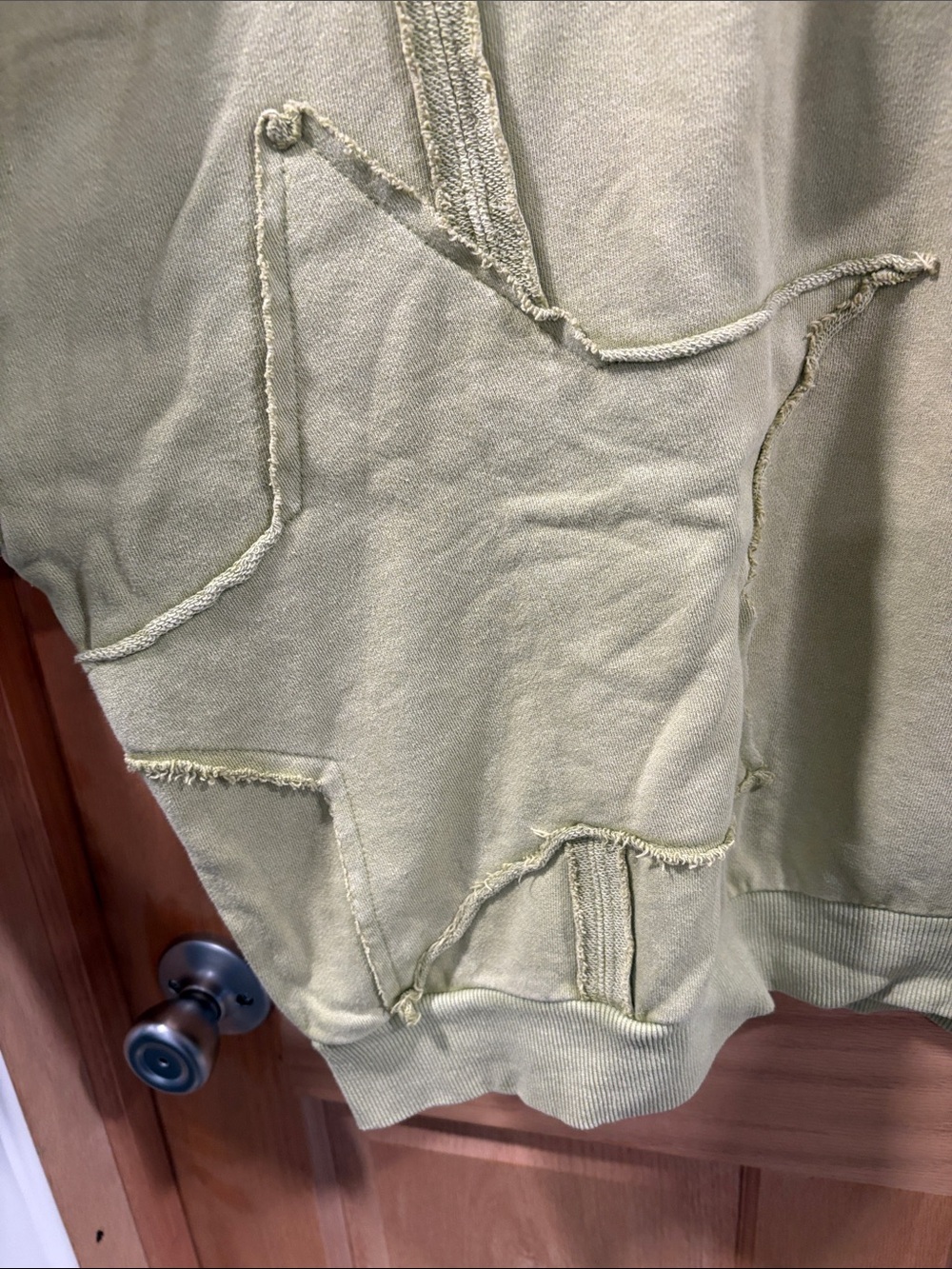 easel Olive Green Distressed Crewneck Sweater - Picture 2 of 5